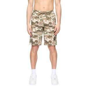 Crosshatch Mens Camtort Camo Shorts / Pebble